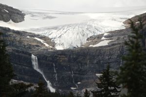 Hiking across from the glacier