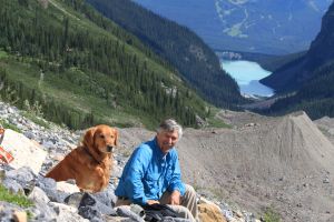 Sitting across from the 6 glaciers and above Lake Louise