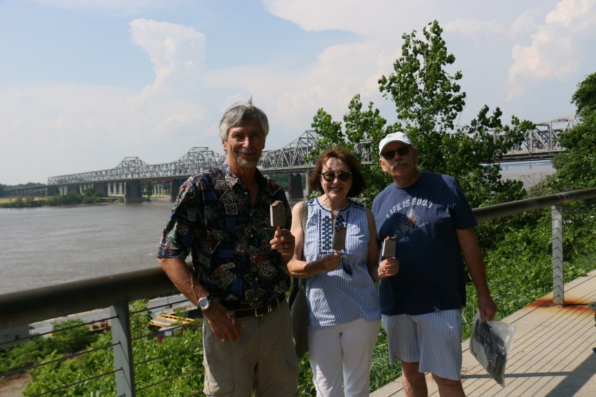 Enjoying an ice cream on the Mississippi
